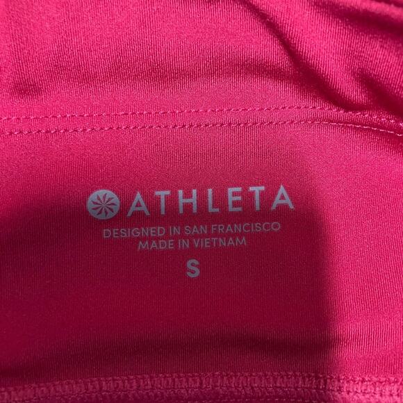 Athleta Run Free 7/8 Leggings waist zip pocket red womens size small - Picture 10 of 14